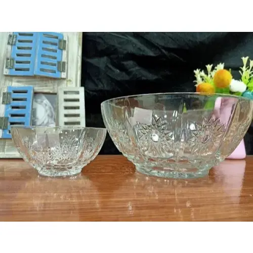 Jogo com 7 Bowls em Vidro para Sobremesa com Alto Relevo Variado Bohemia