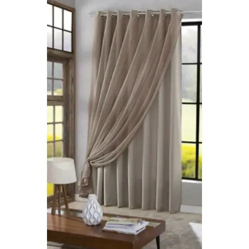 Cortina Blackout com voil liso 1 parte 1,40×2,60 para sala