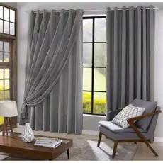 Cortina Blackout Blecaute Com Tecido Voil Liso 3,00 m × 2,60 m P/ Sala ou Quarto