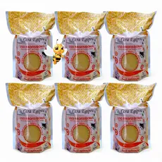 Cera Egípcia Mel Depilatória Natural ElásticaMétodo Espanhol 500g - Kit c/ 6 Unidades Baixa Fusão Não Quebra na Retirada