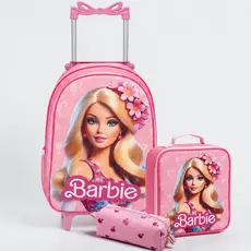 Mochila Infantil Rodinha Feminina + Estojo + Lancheira Térmica - Kit Completo