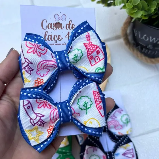Laços de cabelo infantil Escolar Luxo