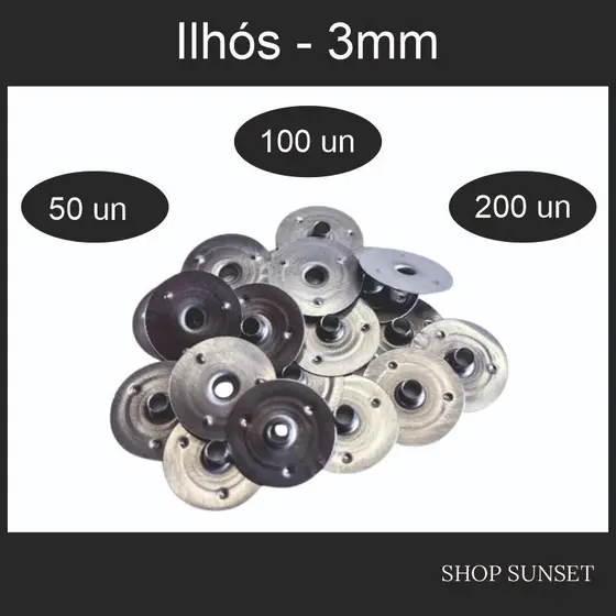 Ilhós furo 3mm para Pavio de Velas
