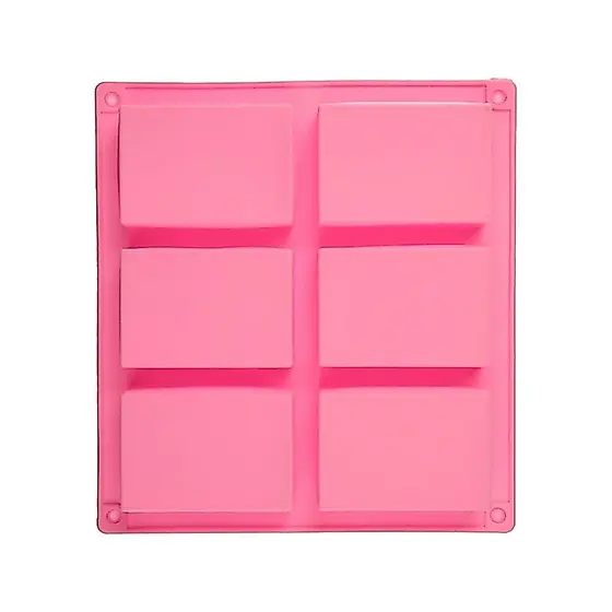 Molde Silicone Ret. 6 Cavidades p Sabonete Vela Resina Bolo Doce (23,5 x 21,5cm) Ro