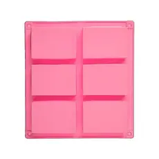 Molde Silicone Ret. 6 Cavidades p Sabonete Vela Resina Bolo Doce (23,5 x 21,5cm) Ro