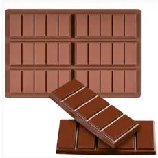 Molde Barra de Chocolate de Silicone 6 Cavidades Forma