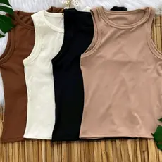 Blusa Regata feminina algodão basica ribana canelada casual moda blogueira tendencia Blusa verão