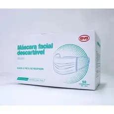 Máscara descartável BYD proteção facial Tripa caixa c/50 unid. (AZUL)