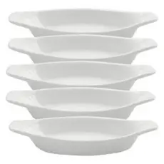 Kit 5 Travessinha Lasanha Alta Porcelana Refratário  BrancoKit 5 Travessinha Lasanha Alta Porcelana Refratário  Branco