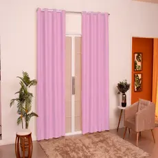 Cortina quarto sala Antonella 2,00 x 1,80 Rosa Bebê
