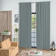 Cortina  quarto sala Rafaella Oxford 3,00 x 2,50m Cinza