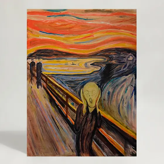 Quadro O Grito de Edvard Munch Obras de Artes Famosas Tela Acetinada