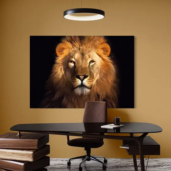 Quadro decorativo Leão Grande foto em alta resolução impressão tela acetinada