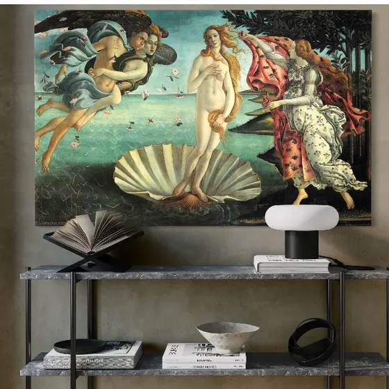 Quadro decorativo Nascimento de Vênus Sandro Botticelli obras de artes em tela acetinada