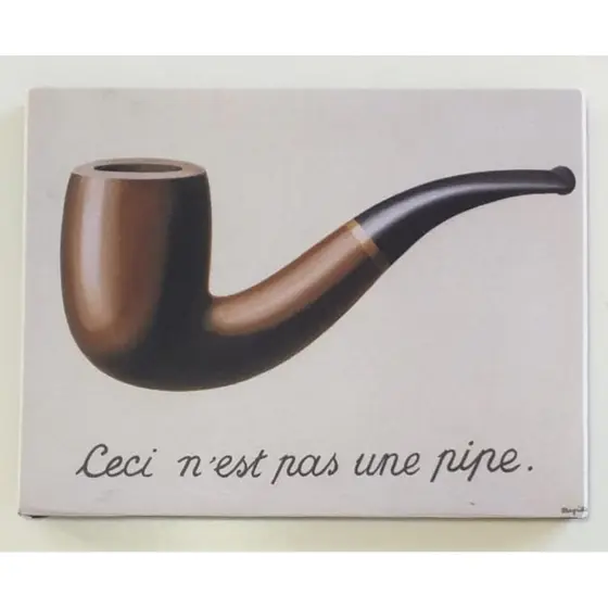 Quadro Surrealismo PIPE René Magritte  A TRAIÇÃO DAS IMAGENS Arte Moderna em Tela Acetinada