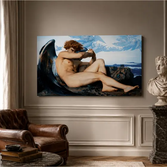 Quadro O Anjo Caído Alexandre Cabanel Obras de Artes em Tela Acetinada