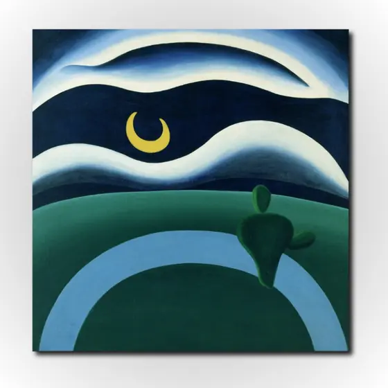 Quadro Tarsila do Amaral A Lua Arte Moderna em Tela Acetinada