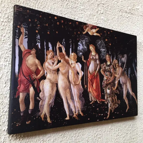 Quadro Decorativo A Primavera de Sandro Botticelli Obra de arte renascentista em Tela Acetinada
