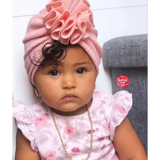Turbante touca de flor bebe menina conforto e estilo blogueirinha