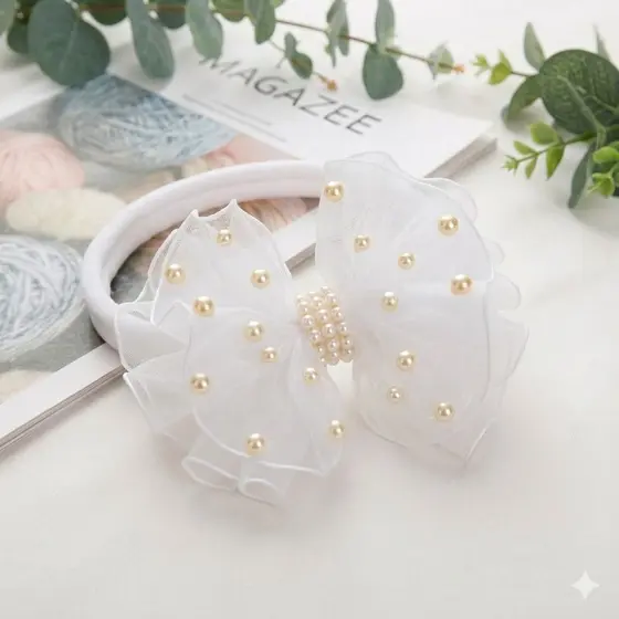 Faixa Turbante e tiara  em Meia bebe| tiara bebe luxo