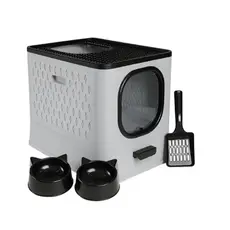 Caixa De Areia Premium Para Gatos Fechada Furba Grande Sandbox Luxo