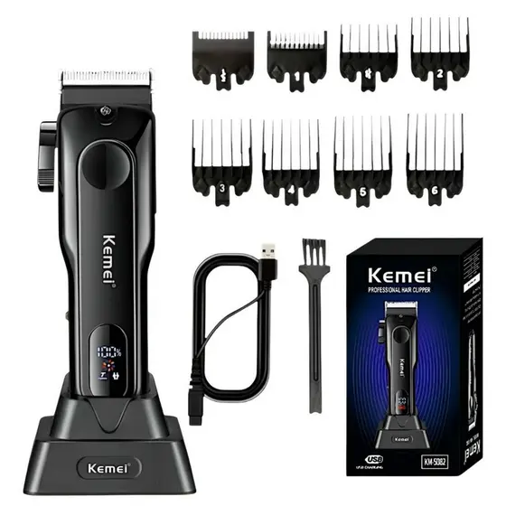 Máquina De Cortar Cabelo Profissional Original - Kemei Sem Fio Recarregável KM-5082 - Bivolt