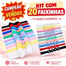 Kit 20 Faixas Laços faixinha para bebe menina Tiara flor para bebê roupinhas bebê