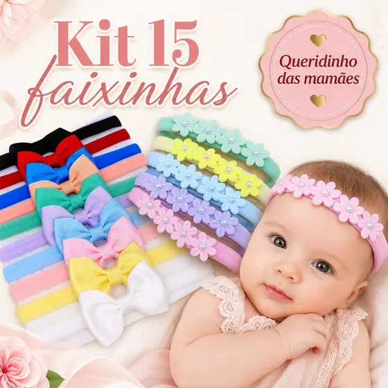 Kits Faixas Laços faixinha para bebe menina Tiara flor para bebê roupinhas bebê saída maternidade enxoval