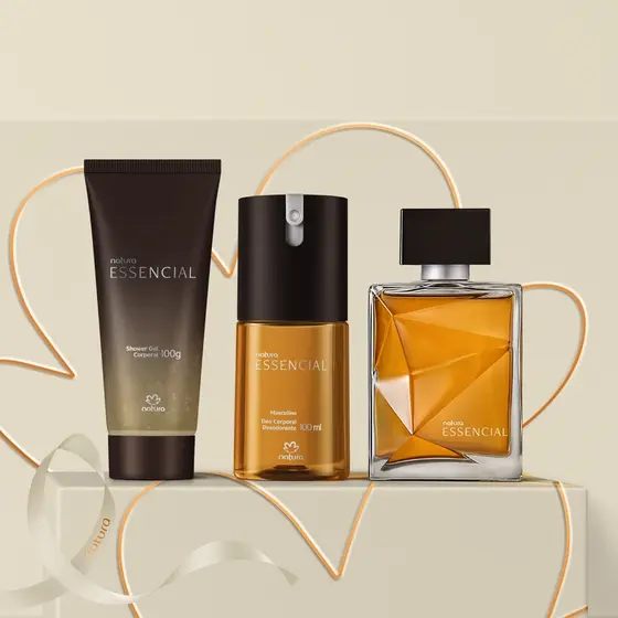 Presente Natura Essencial masculino kit pais namorados deo parfum masculino 100 ml desodorante corporal masculino 100 ml