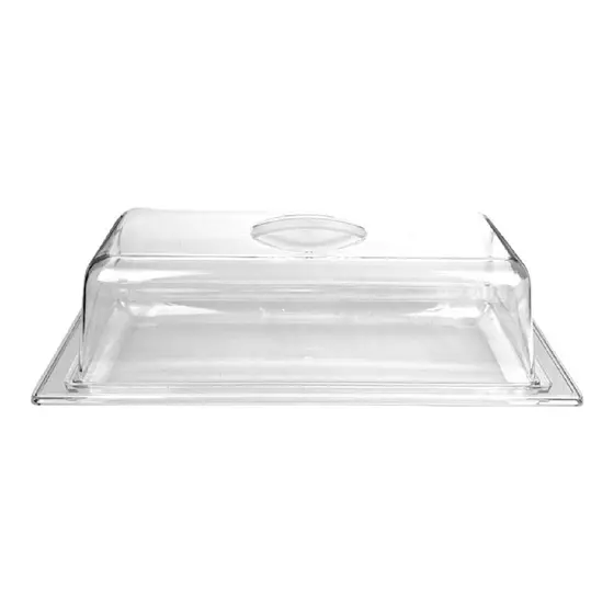 Porta Salgados Pães Doces Bandeja Com Tampa Retangular 24cm