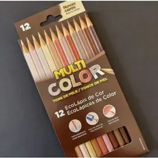 Lapis de cor 12 cores Tom de Pele, tons de pele, etnia multicolor