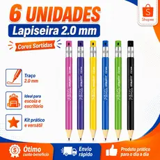 LAPISEIRA PENCIL C/ GRAFITE 2.0 - KIT 6 UNIDADES LEO&LEO