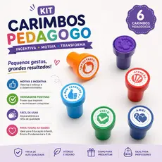 CARIMBO PEDAGÓGICO AUTOTINTADO LEO&LEO - 6 ESTAMPAS