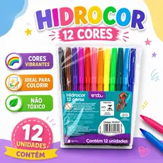 Canetinha Colorida 12 cores Hidrocor - Atoxica