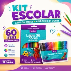 Kit Lápis 36 Cores + Canetinhas 24 para Colorir-Onda Pro
