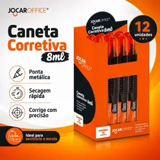 Corretivo Caneta 8ml Jocar Office Display 12 Unidades Escolar e Escritório