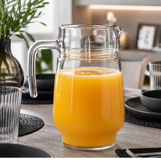 Jarra de vidro com tampa 1,8L para suco água bebidas mesa posta cozinha transparente