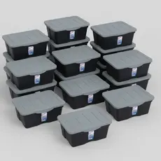 Kit 10 Caixas Organizadoras Cesto Multiuso Organizador Com Tampa 5 Litros Preta