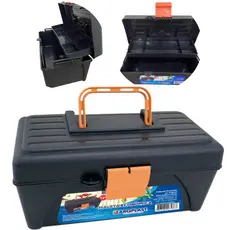 Caixa Maleta De Pesca Com Bandeja Cor Preta Arqplast 25478
