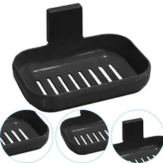 Saboneteira Com Suporte de fixação Adesivo Para Parede Preto Arqplast 25957PM