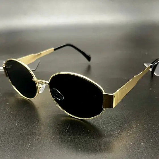 Óculos de Sol Virginia Fonseca Steampunk Vintage Blogueira Redondo Oval Dourado Premium