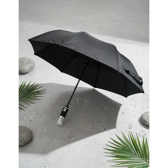 Guarda Chuva Grande Reforçado Contra Vento Sombrinha Unissex Preto com Proteção UV para Sol Ventania