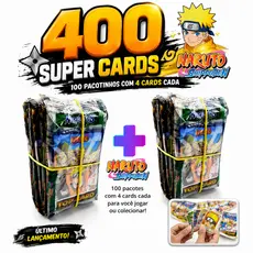 100 Pacotinhos NARUTO | São 400 CARDS | Revenda