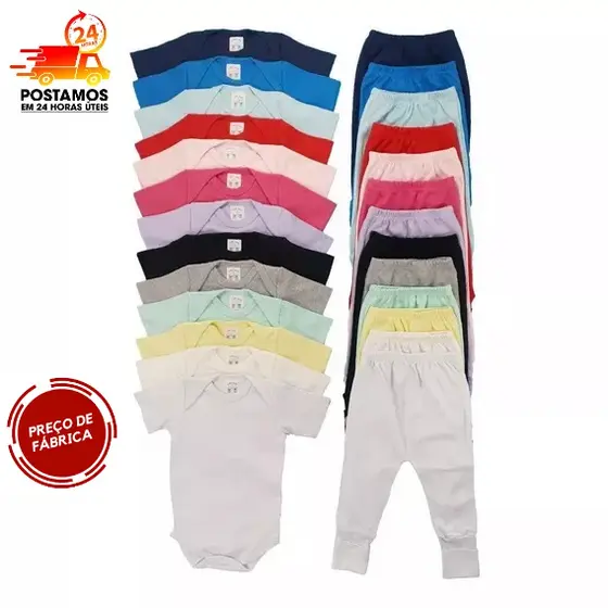 Kit bebe 4 peças -  Body bebe e Calça Mijão (Rn P M e G)