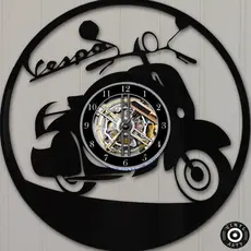 Relógio  de parede Vespa feito em disco De Vinil - Relógio De Parede feito em Vinil Disco LP