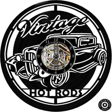 Relógio  de parede RAT ROD feito em disco De Vinil - Relógio De Parede Carro Vintage feito em Vinil Disco LP