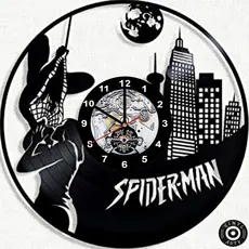 Relógio  de parede Homem Aranha feito em disco De Vinil - Relógio De Parede Spider Man feito em Vinil Disco LP