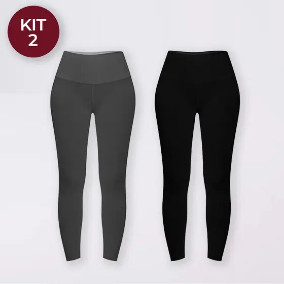 Kit 3, 2, 1 Calça Legging Feminina Cintura Alta Suplex Premium Para Academia e Dia a Dia