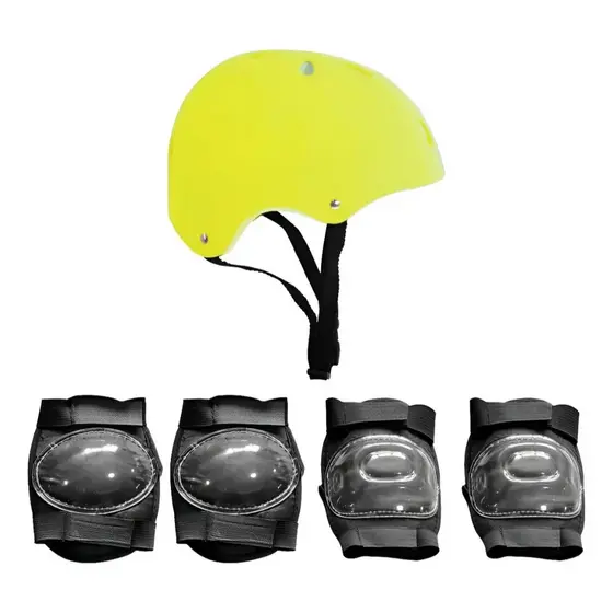 Kit Completo De Proteção Infantil Unissex Com Capacete Joelheiras E Cotoveleiras Ajustáveis