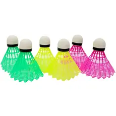 Kit 6 Petecas De Badminton Coloridas Cortiça Esporte Lazer Praia Treino Jogo Iniciante Semi Profissional